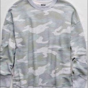 Aerie desert sweatshirt camo green m new w tags